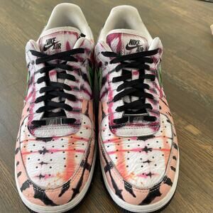 Nike Air Force 1 Low Tie Dye Men’s 9.5 Multicolor Green Pink Streetwear